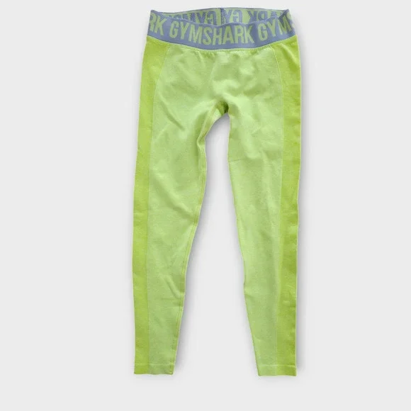Gymshark Low Rise Training Tights Neon Green/Yellow Women Sz S - Picture 3 of 8